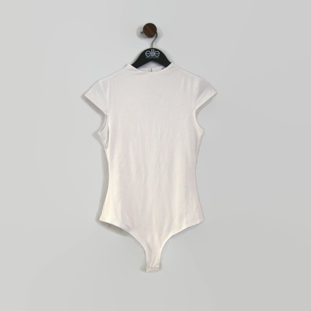 Lulus Basics Bodysuit Small Women's One Piece White Shirt